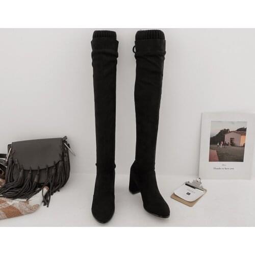 Oversized 11 12 thigh high boots knee high boots over the knee boots women ladies boots shoes woman winter boots women