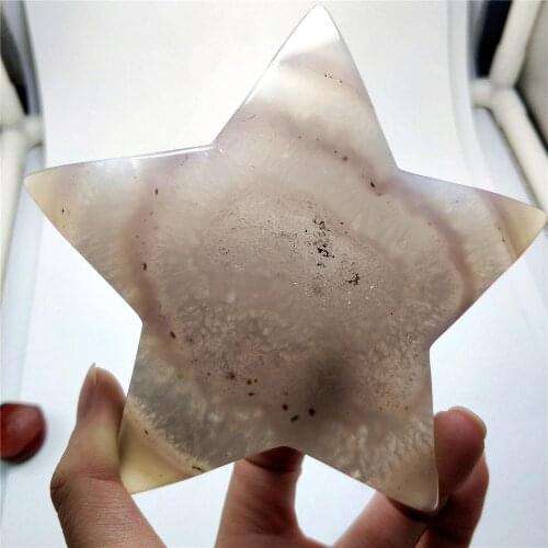 High Quality Natural Agate Geode Hand Carved Crystal Five-Pointed Stars Druse Stars Wedding Souvenirs For Girl Gifts