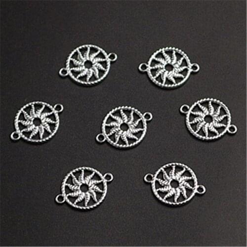 WKOUD 8pcs Silver Color UC plating hot wheels charm bracelet necklace DIY metal jewelry alloy connectors A1317