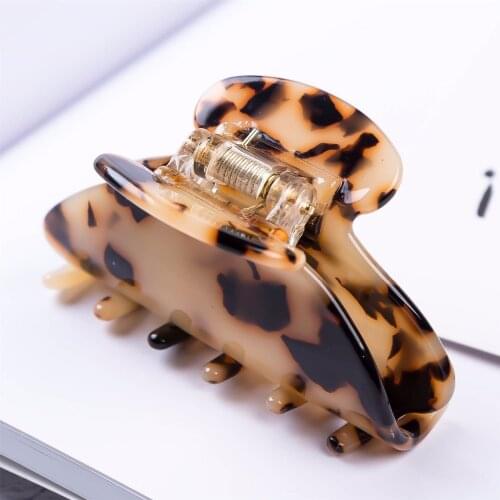 Yinminez 6.5cm Long Acetate Tortoise Shell Celluloid Luxury Hair Accessories Leopard Claws Girls High Quality French Headwear