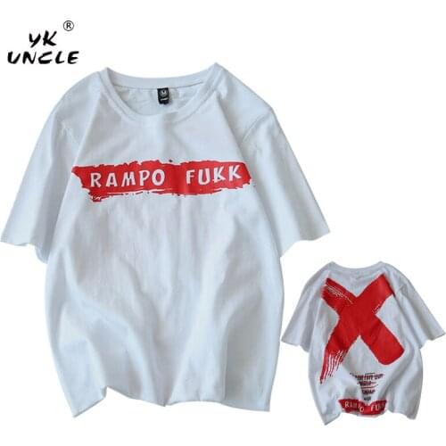 YK UNCLE Casual Men T-shirt 2021 Summer Fashion Rock Short Sleeve O-neck Outdoor Top Tees Harajuku Letters Printed T Shirts