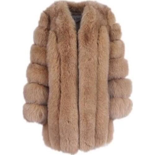 Women Winter Fluffy Faux Fur Coat High-Quality Thick Imitated Fox Fur Overcoat Female Warm Outwear Warm Jacket Plus Size 2020