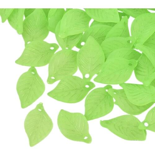 200pcs Frosted Transparent Acrylic Leaf Pendants for diy Jewelry Making Necklace Earrings Findings Accessories 18x11x3mm