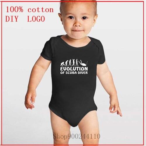 2020 Unisex Cotton EVOLUTION OF SCUBA DIVER Baby Bodysuit Newborn Boy Girl Baby Fitted Baby Cute Baby Accessories Nightcap Sleep