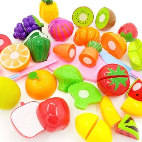 8Pcs/Set Kids Kitchen Toy Play Fruit Vegetable Cutting Plastic Food Pretend Role Baby Educational Classic Toys For Children