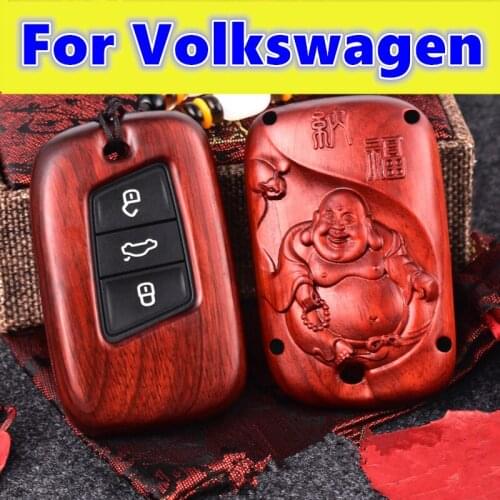 For magotan B8 SANTANA 330 PASSAT CC 2019 Sandalwood car key shell solid wood key bag key set car gift accessories
