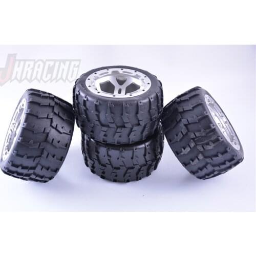 CNC Alloy Wheel Hub Wide Tire Set for 1/5 ROFUN ROVAN BM5 FG Monster Traxxas X-Maxx 220*120MM