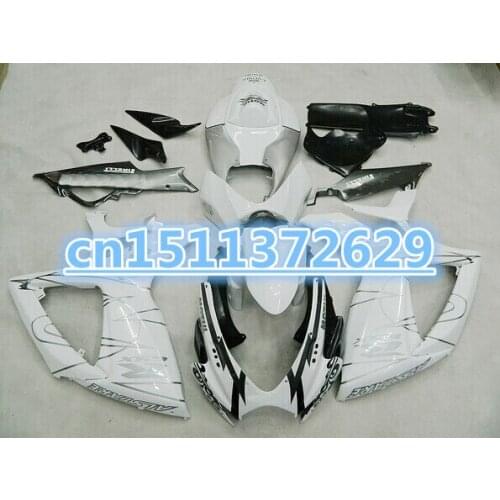HOT-For K6 06 07 A GSXR750 GSXR-750 GSX-R750 GSXR 750 2006 2007 White Fairings for SUZUKI 06 07