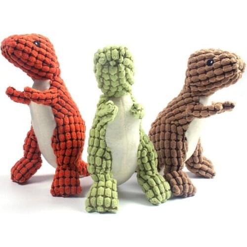 Dog toy Pet plush Dinosaur shape Sounding toy Resistance to bite chewy fun toy dinosaurs educational interactive Dogs buddy