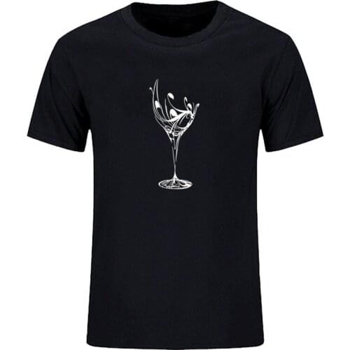 Summer fun printing fashion wine cup cute fun mens T-shirt humorous short sleeve T-shirt