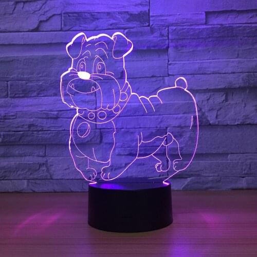 Cute Dog 3D LED Lamp Night Light Multi-colors RGBW Bulb Decorative Luminaria Birthday Gift For Friends Kids Fast Drop Shipping