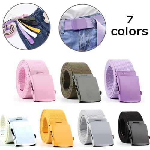 Fashion Unisex Adjustable Women Belt Outdoor Travel Tactical Waist Belt Jeans Casual Luxury Canvas Long Waistband 2021 New