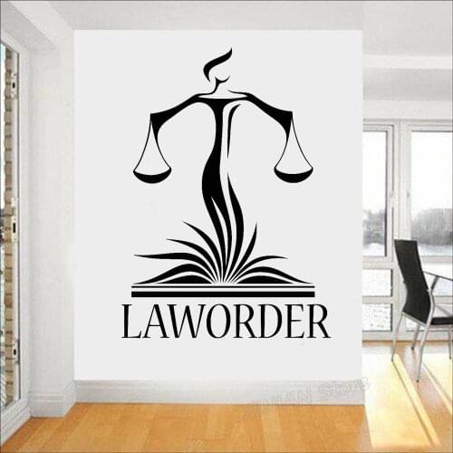 Law Office Wall Decor Decals Lawyer Justice Libra Court Stickers Modern Home Interior Decoration Wallpaper Z959