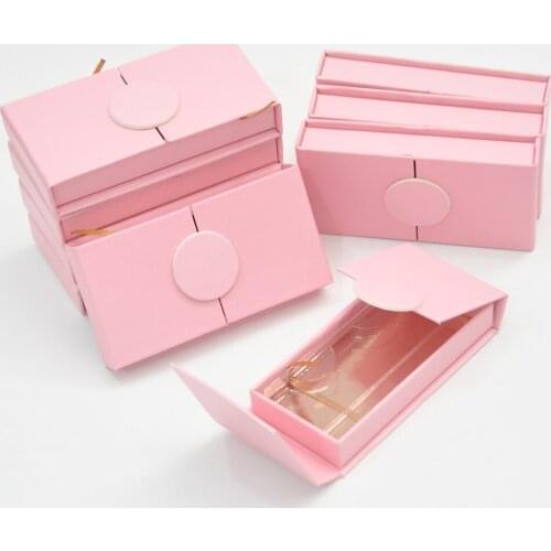 Wholesale False Eyelashes Package Eyelash Packaging Box Custom Logo Lash Boxe Pink Packaging Mink Lashes Makeup Case Bulk Vendor