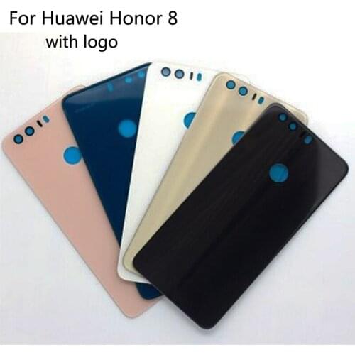 Original new Rear Battery Cover Housing For Huawei Honor 8 Back Glass Door Cover With Adhesive Sticker Replacement Parts