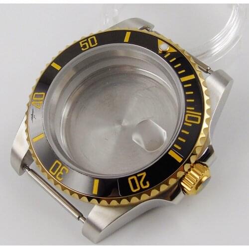 Fit NH35A NH36A ETA 2836 Miyota 8215 MOVEMENT 40mm Accessories Parts Sapphire Glass Black Ceramic Bezel Watch Case