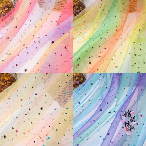 Rainbow sequin mesh gauze gradient mesh yarn background decoration shot prop clothing dress fabric