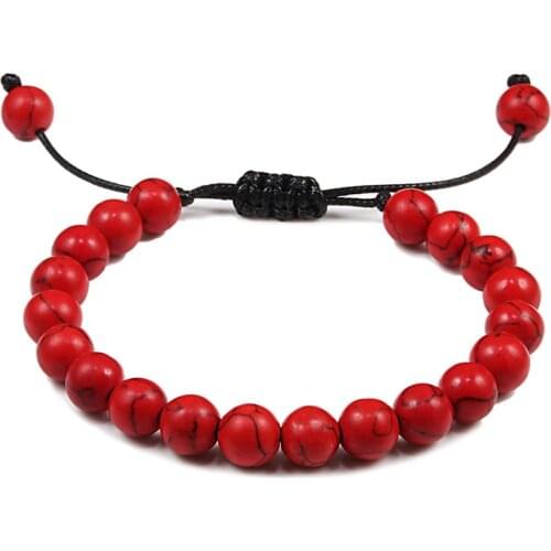 Adjustable Tiger Eye Beads Bracelets Red Energy Natural Stone For Couple Lucky Bracelet Handwoven Rope Bangle Brand Jewelry Gift