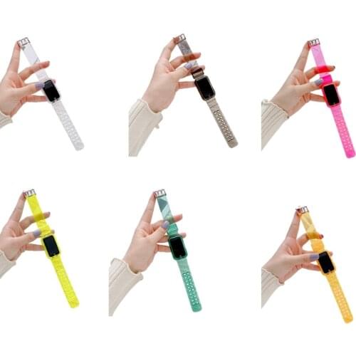 Soft Silicone Wristband Compatible with Huawei/Honor Band 6 Wriststrap Replacement Sports Watch Band Anti-scratch Strap