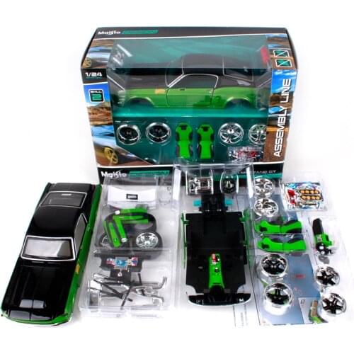 Maisto 1:24 1967 Ford Mustang GT DIY Assembled Diecast Model Alloy Car Collectible Kids Toy Gifts Free Shipping Original Box