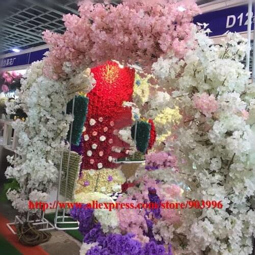 SPR NEW!! (20pcs/lot) Artificial flower Cherry blossom (114cm) more dense Home/wedding Decoration flowers Reception Hall Decor