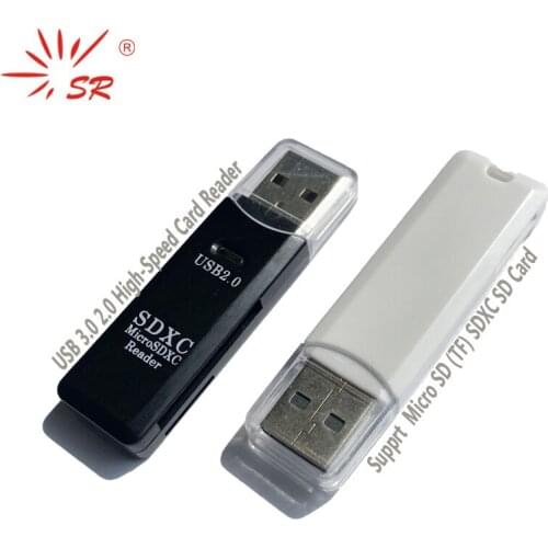 SR USB 3.0 2.0 2 in 1 Card Reader 2 Colors Support Micro SD TF SDHC Memory Card TOP 256GB for Computer Laptop Accessories