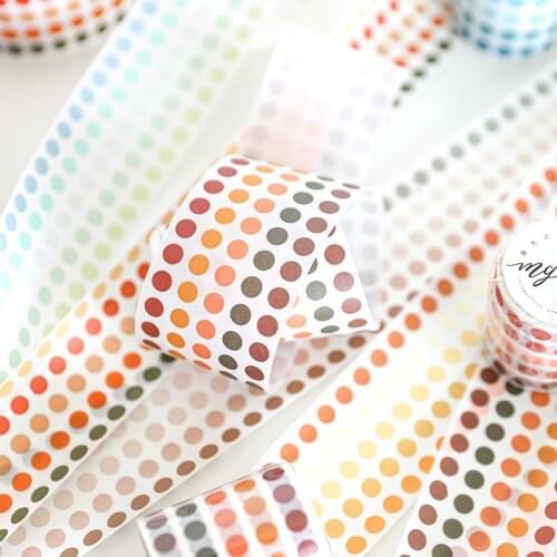 Vintage Colorful Morandi Dots Washi Tape Round Stickers Dot Stickers For Diy Decorative Diary Planner Scrapbooking Photo Ablum