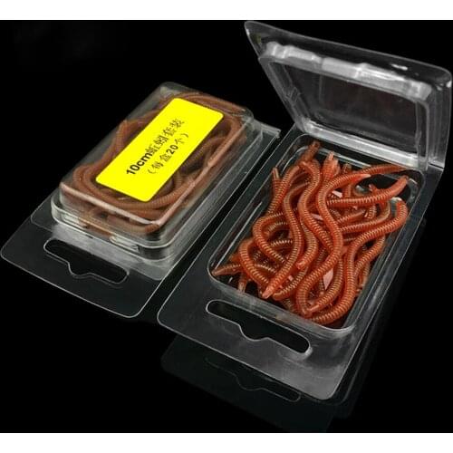 WALK FISH 20PCS/Lot Red Worm Lures 8cm /10cm Soft Lure Bait Carp Fishing Lure Set Artificial Lure Fishing Tackle Earthworm