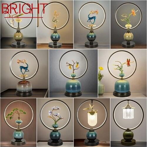 BRIGHT Ceramic Table Lamps Desk Light Luxury Contemporary Brass for Living Room Creative Bed Room