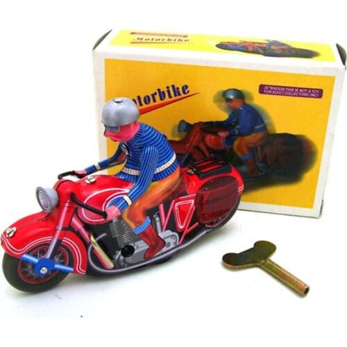 Vintage Retro Motorbike Tin toys Classic Clockwork Wind Up Motorcycle Collection Tin Toy For Adult Kids Collectible Gift