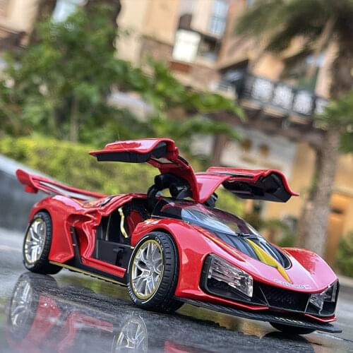 1/24 HONGQI S9 High Performance Alloy Sports Car Model Diecasts Metal SuperCar Model With Sound Light Spray Simulation Kids Gift