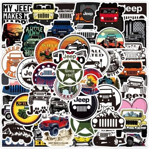 10/30/50PCS Cool Jeep Car Graffiti Stickers Car Motorcycle Travel Luggage Phone Guitar Laptop Classic Toy Waterproof Kid Sticker