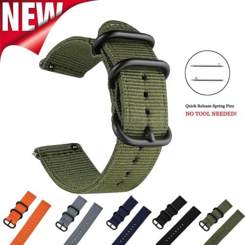100pcs Sports Nylon Watch Bands 22mm 20mm Strap For Samsung Gear S3 Frontier S2 Classic General 18mm 24mm Universal Bands