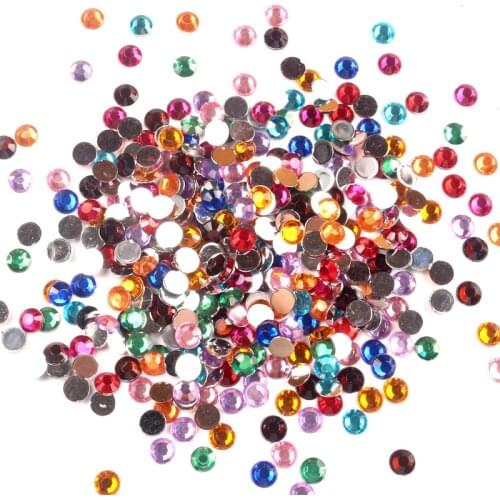 1000Pcs Mixed 6mm Round Acrylic Decoration Craft Flatback Cabochon Embellishments For Scrapbooking Cute Diy Accessories