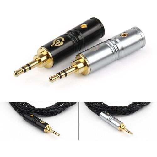 2.5mm 3 Poles Stereo Gold Plating Copper 6.0mm Wire Hole Earphone Plug Audio Jack Splice Adapter Headphone Solder Line Connector
