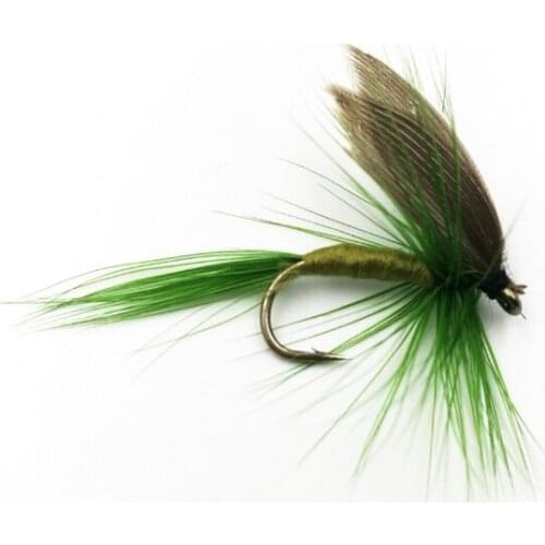 Shared With Fish 5pcs\lot Chartreuse Green Brass Bead Head Streamer Fly for Trout Fly Fishing