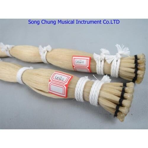 60 hanks 74cm cello natural bow hair,white horse tail hair