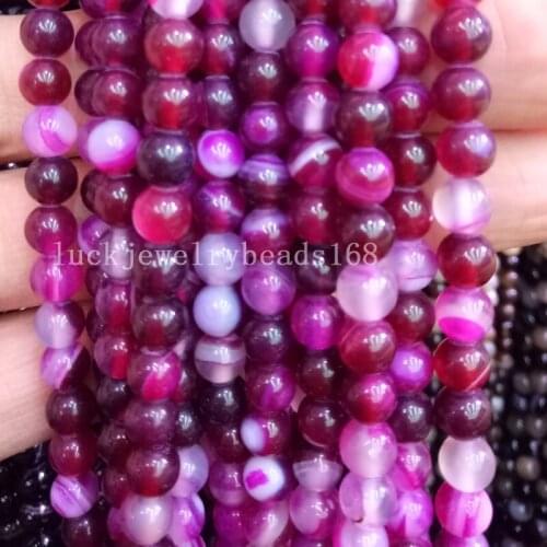 Free Shipping Fashion Jewelry 6mm Beautiful Rose Stripes Carnelian Round Loose Beads 15" FG7128