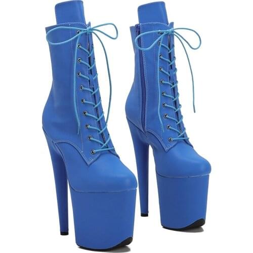 Leecabe 20cm/8inches PU upper Party High Heel platform Pole Dancing boots