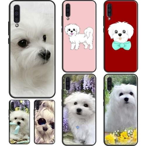 Cartoon Maltese Dog Case For Samsung A32 A52 A72 A12 A42 A21S A20e A11 A31 A41 A51 A71 A10 A50 A70 A20S A02S
