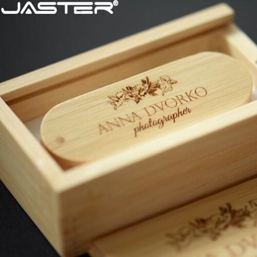 JASTER Maple wooden 64GB USB+box LOGO print Flash Drive 4GB 8GB 16GB 32GB Pendrive USB 2.0 Usb stick