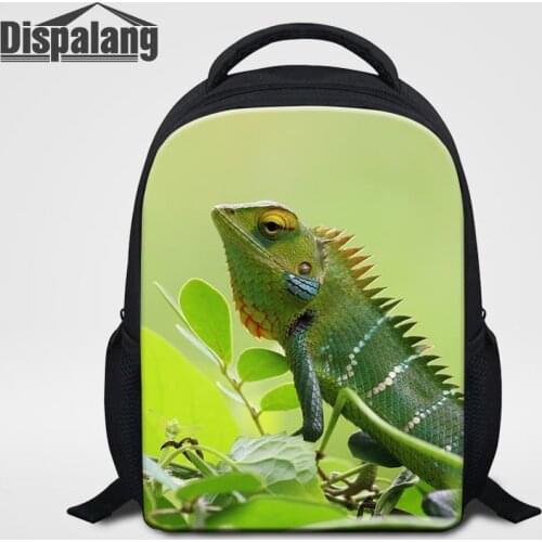 Dispalang 12'' Kindergarten School Backpack For Boys Lizard Animal Custom Mochila Kids DIY Logo Bagpack Children Small Bookbag