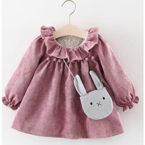 Melario Baby Girls Dresses Autumn Baby Girls Clothes Casual Cartoon Knit Kids Princess Dress Cotton Newborn Kids Clothing