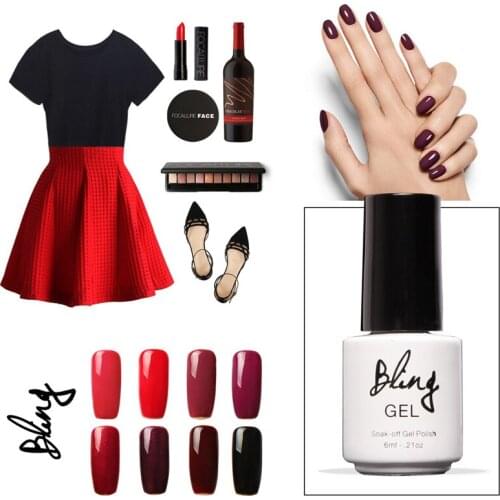 Bling nail Gel Polish Long-lasting 30days Soak-off Gel Nail LED UV 6ml nude Nail Gel 80 Colors nail polish BL001