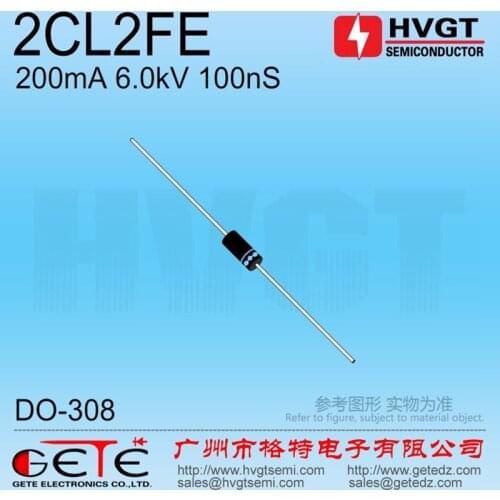 HVGT,High voltage diode 6KV,2CL2FE, Silicon rectifier diode ,200mA 6kV 100ns, Fast recovery,HV200F06, High frequency, 10pcs/bag