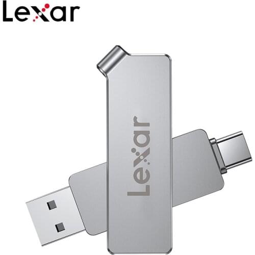 Lexar JumpDrive D30c USB 3.1 Type-C Dual Flash Drive 32GB 64GB 128GB 256GB Metal Durable Swivel USB Stick Pendrive Pen Drive
