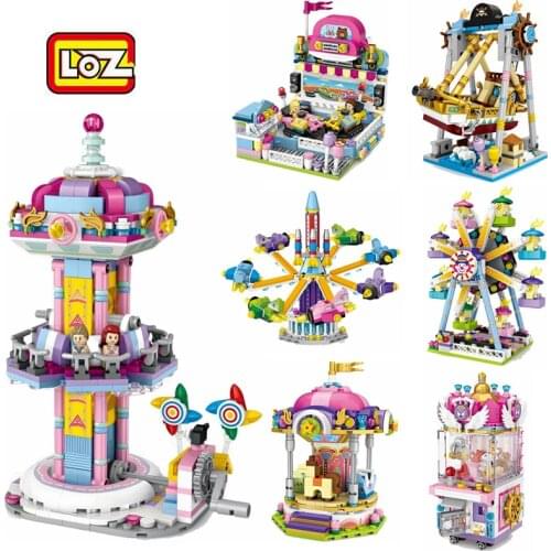 LOZ Mini City Blocks Amusement Park Juguetes Bloques Shop DIY Builidng Bricks Architecture Educational Toys for Kids Xmas Gifts