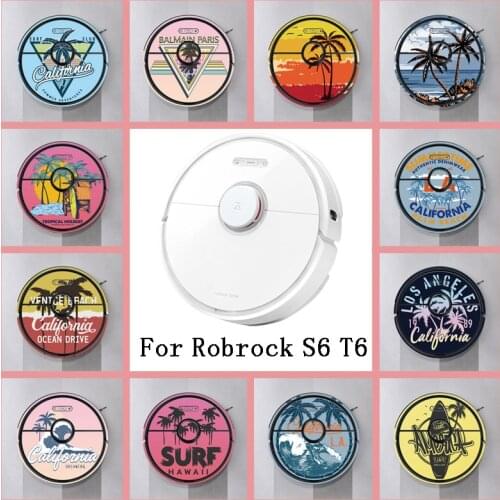 Provide Customized Custom Coconut Tree Sticker for Roborock S6 T6 Robot Robotic Vacuum Cleaner Skin Spare Parts Accessories