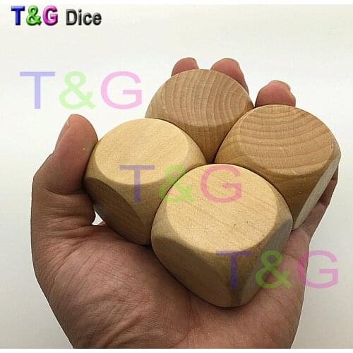 Original Wood Dice 10PCS 40*40*40mm Blank Faces for custom logo Kid Toys Game 6 Sided