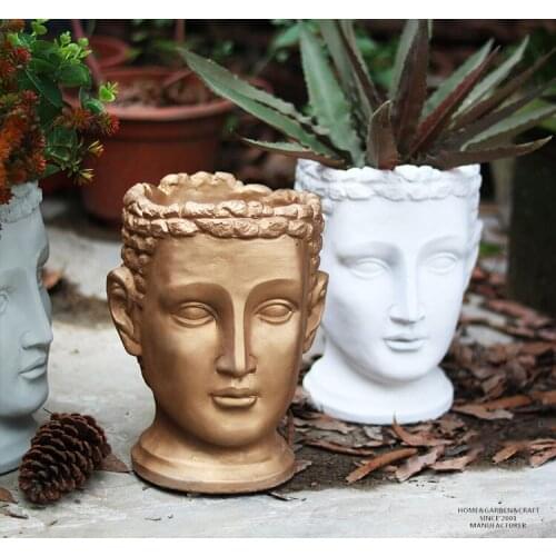 Pastoral Cement Venus David Portrait Retro Vase Ornaments Decoration Outdoor Garden Yard Table Head Flower Pot Statue Crafts Art